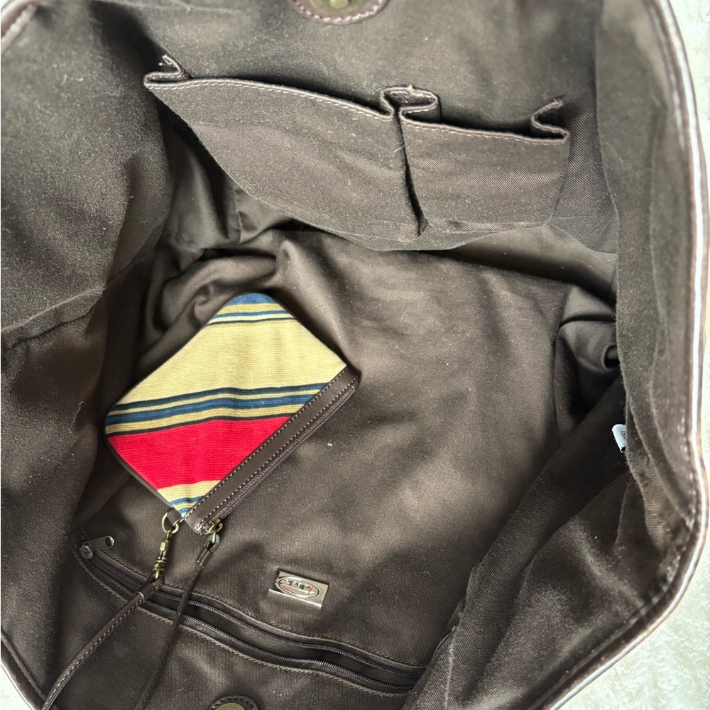 Talbots Stripes Large & Wallet Shoulder Tote Bag - Picture 3 of 8